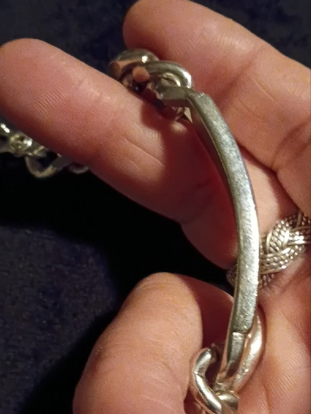 Vintage SWANK Men’s ID Bracelet Silver Tone  Curb Chain Retro